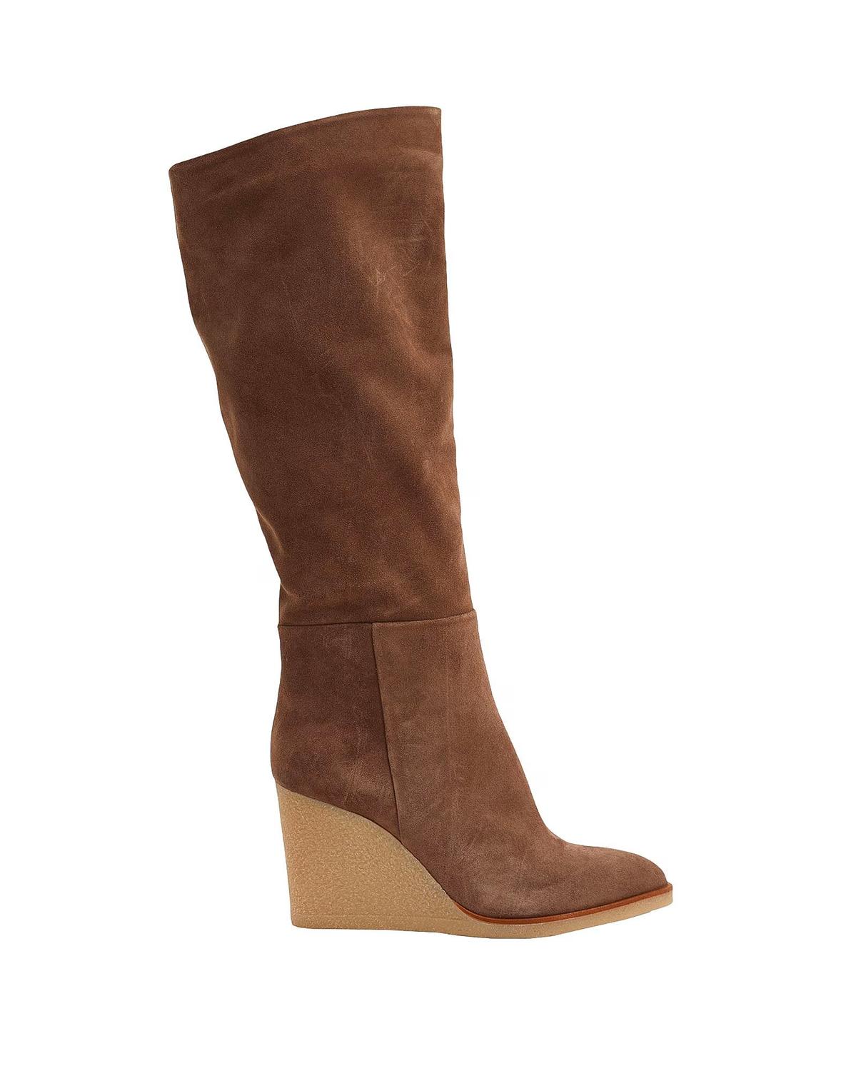 Ботинки Split Leather Round-Toe Platform Boot 8 By Yoox, серо-коричневый