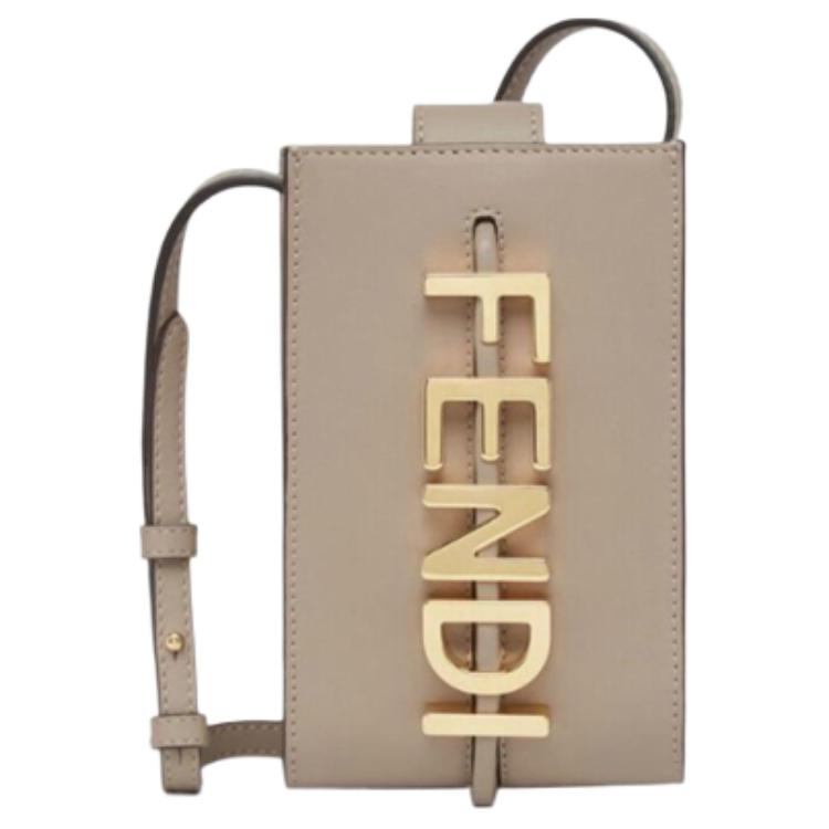 

FENDI Чехол для телефона из телячьей кожи мужской серый