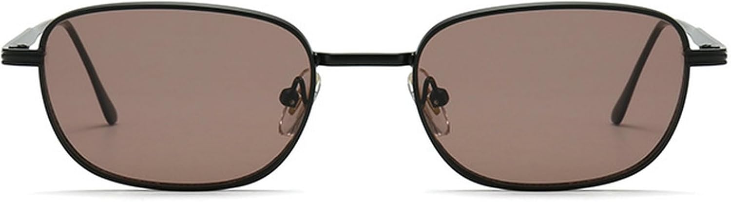 

Ретро квадратные солнцезащитные очки для женщин и мужчин в стиле 90-х, модные винтажные очки в металлической оправе, небольшие панк-очки с защитой от УФ-излучения mincl, Brown