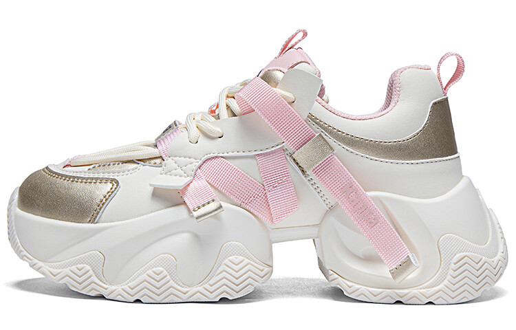 

Кроссовки Kappa Chunky Sneakers Women's Low-top White, белый/золотой