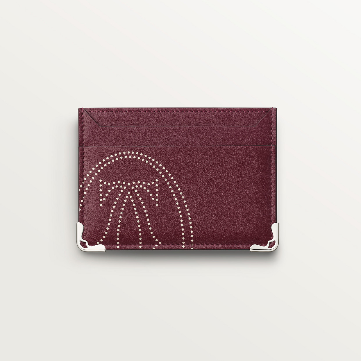 

Картхолдер Cartier Porte-cartes double, Must de Cartier, телячья кожа бордового цвета с принтом логотипа xl dots