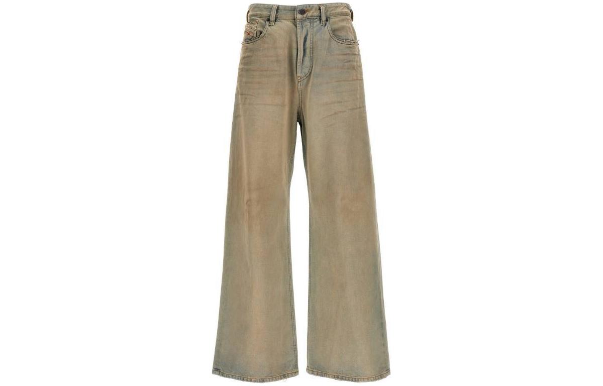 1996 d сир низкая посадка широкие брюки distressed джинсы DIESEL, бежевый — фото 2