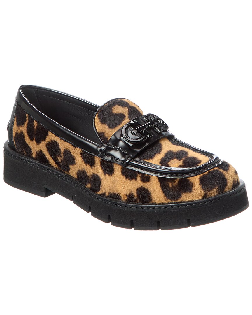 Лоферы из телячьей шерсти Ferragamo Ofelia Salvatore Ferragamo, коричневый
