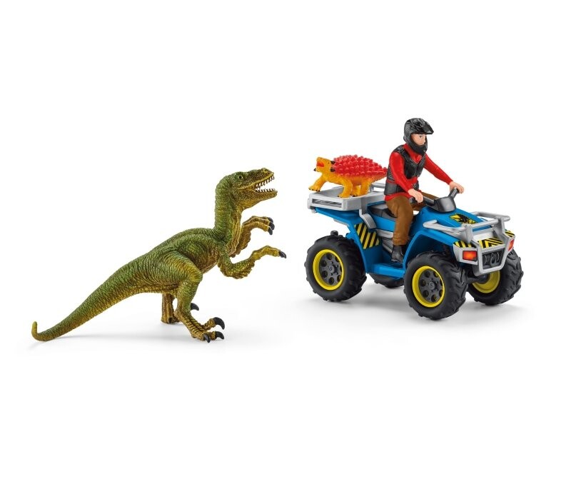 

Шляйх, статуэтка, Побег от велоцираптора на квадроцикле, 41466 Schleich