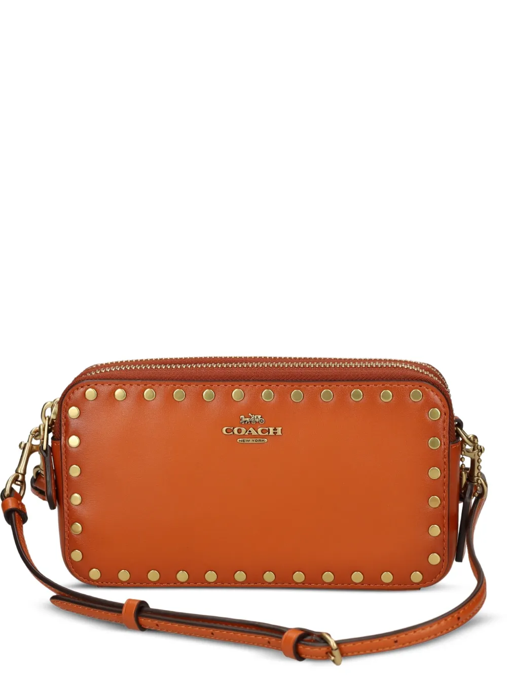 

Сумка через плечо с заклепками Coach, коричневый