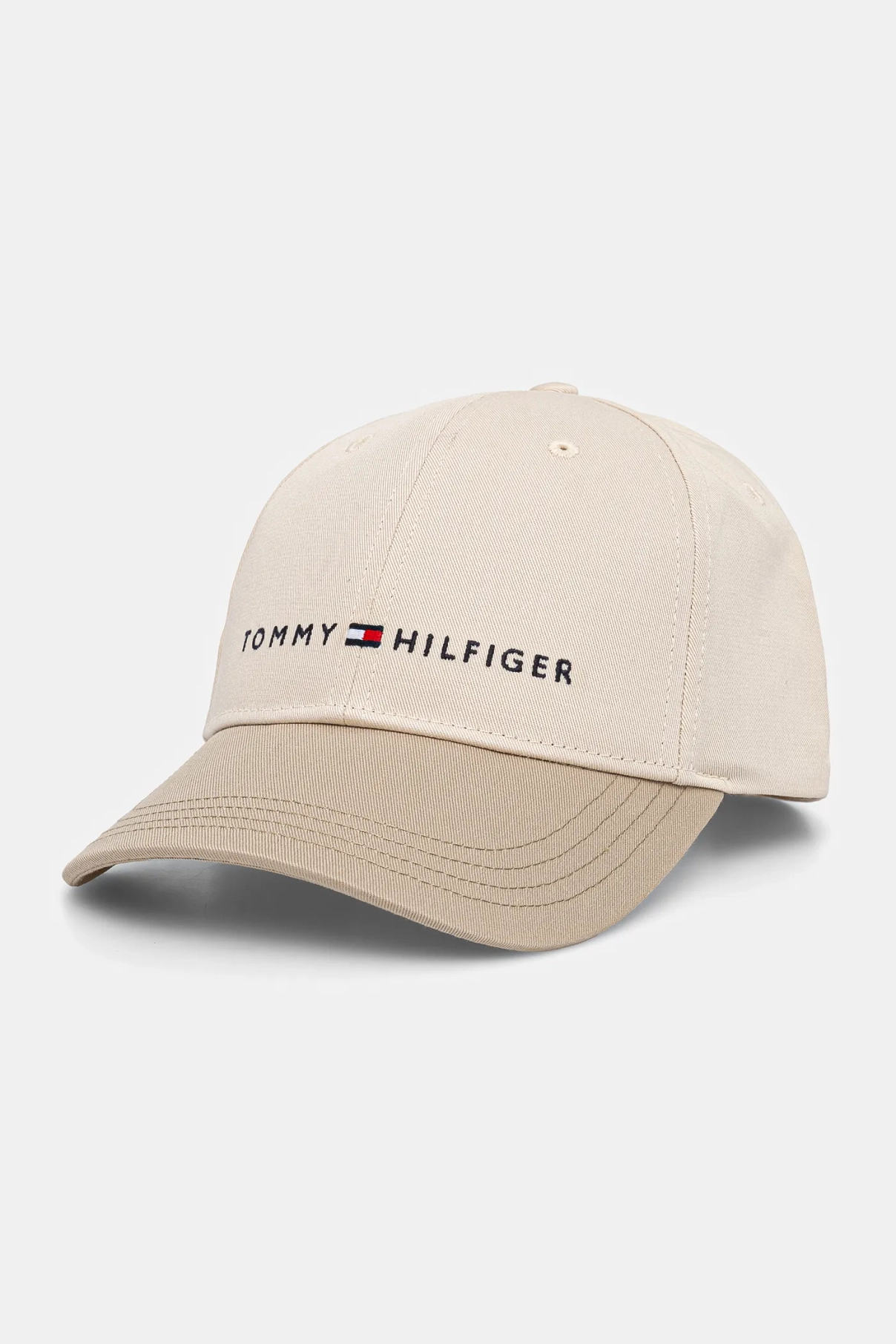 

Детская хлопковая шапка с козырьком Tommy Hilfiger, бежевый