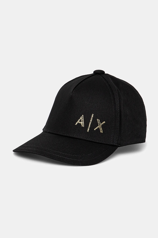 

Хлопковая кепка с козырьком Armani Exchange, черный