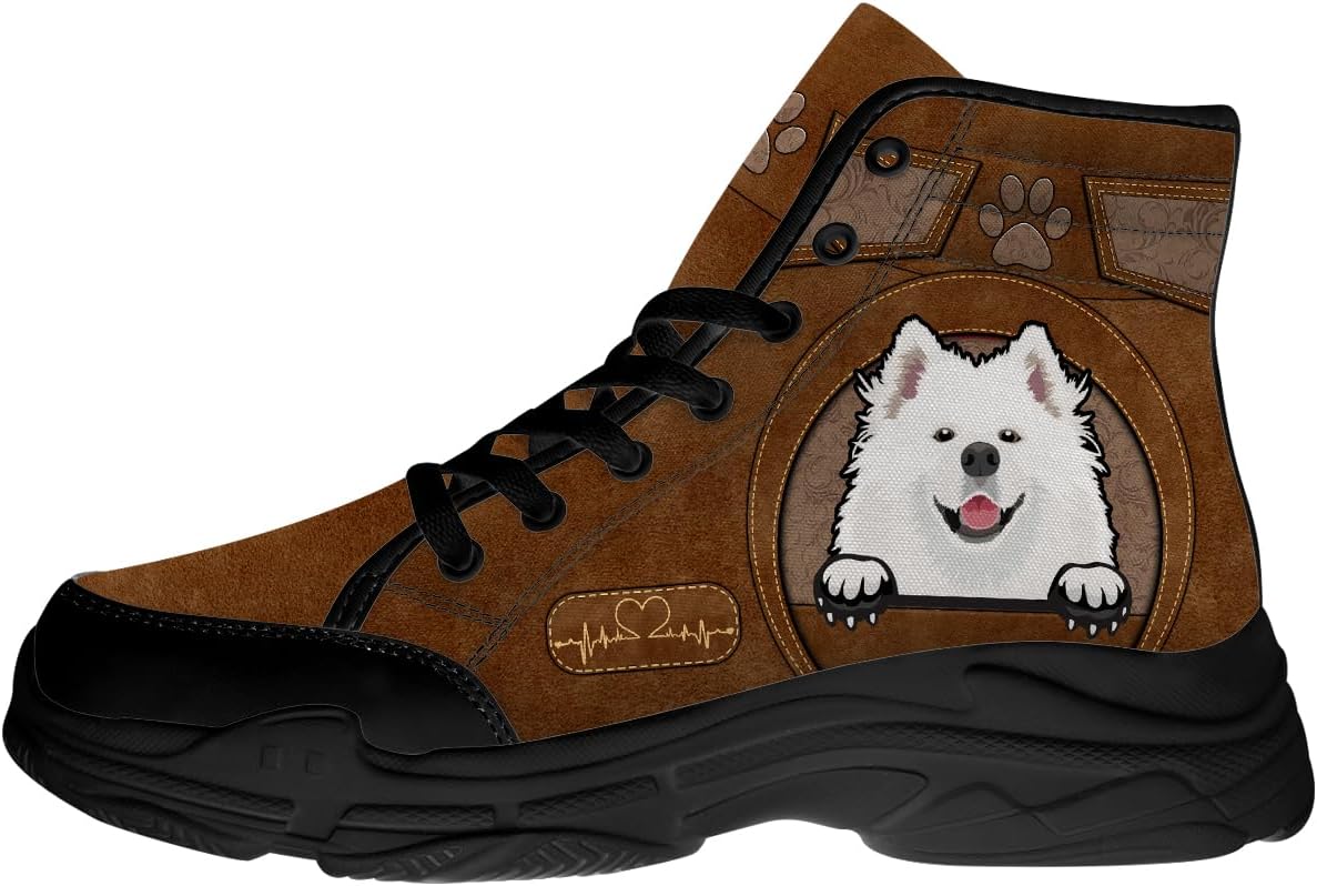 

Кроссовки Quorax High Top для женщин, мужчины, шнуровка, брезентовые туфли, подарки для нее, 3105 Samoyed