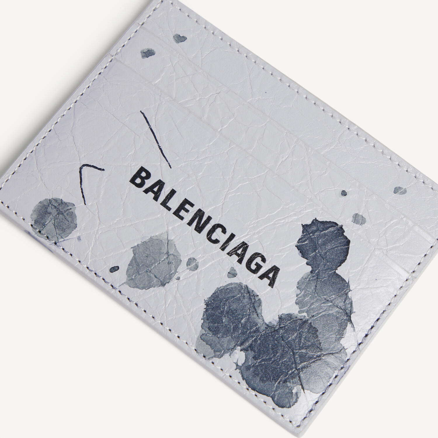 BALENCIAGA Мужской держатель для карт Cash светло-серого цвета — фото 4