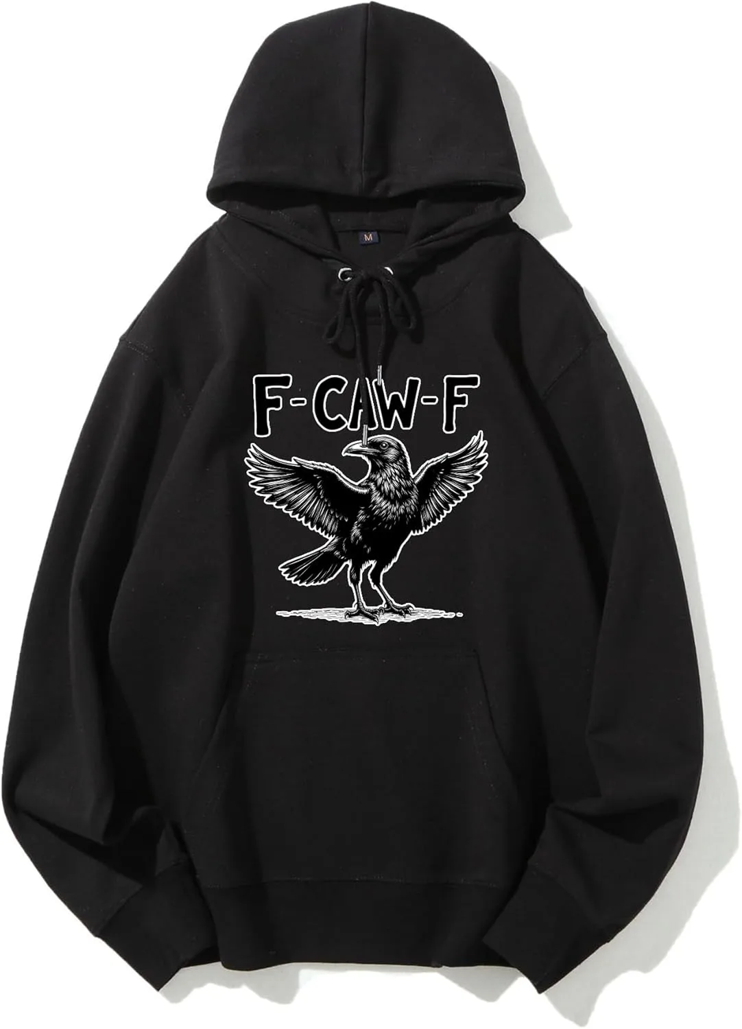 

VETALLO худи с принтом CAW F Raven Bird, осенняя флисовая толстовка с капюшоном и карманами