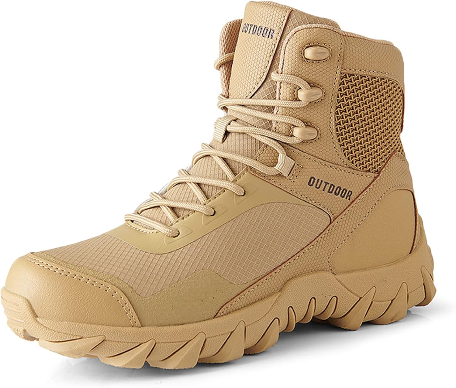 

Мужские ботинки hongrenamz для ходьбы, водонепроницаемые, высокие, для походов, с шнуровкой, для трейлов, для активного отдыха и спорта, размер EU42/US8.5, 8.5 Sand