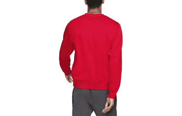 Толстовка Nike Sportswear Club Fleece Crewneck 'University Red White', красный — фото 2