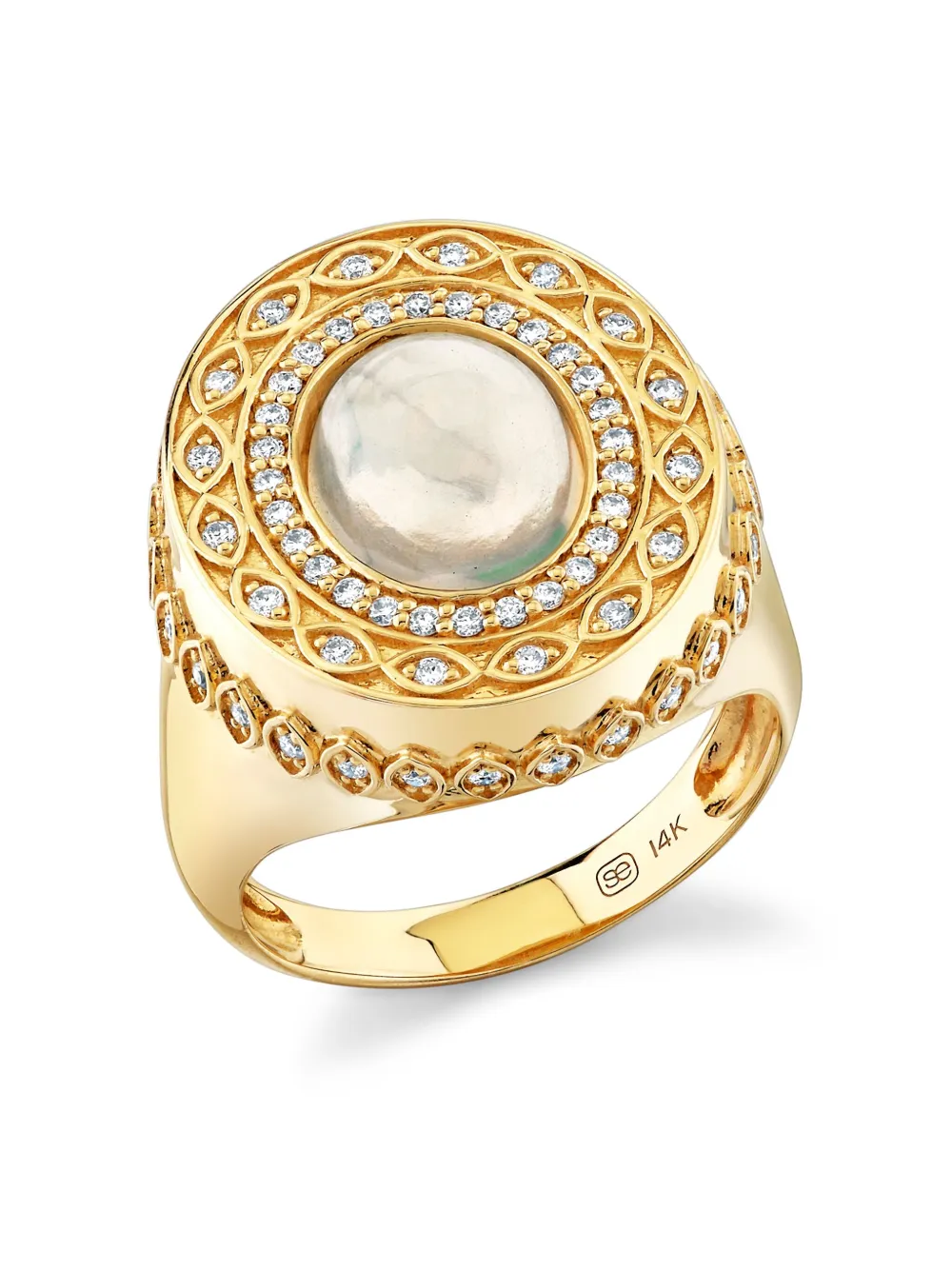 

Перстень Marquise Eye из желтого золота с бриллиантами Sydney Evan, золотой