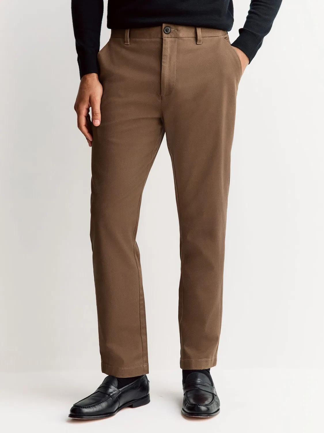 Узкие брюки-чиносы Next, Dark Beige/Navy — фото 4