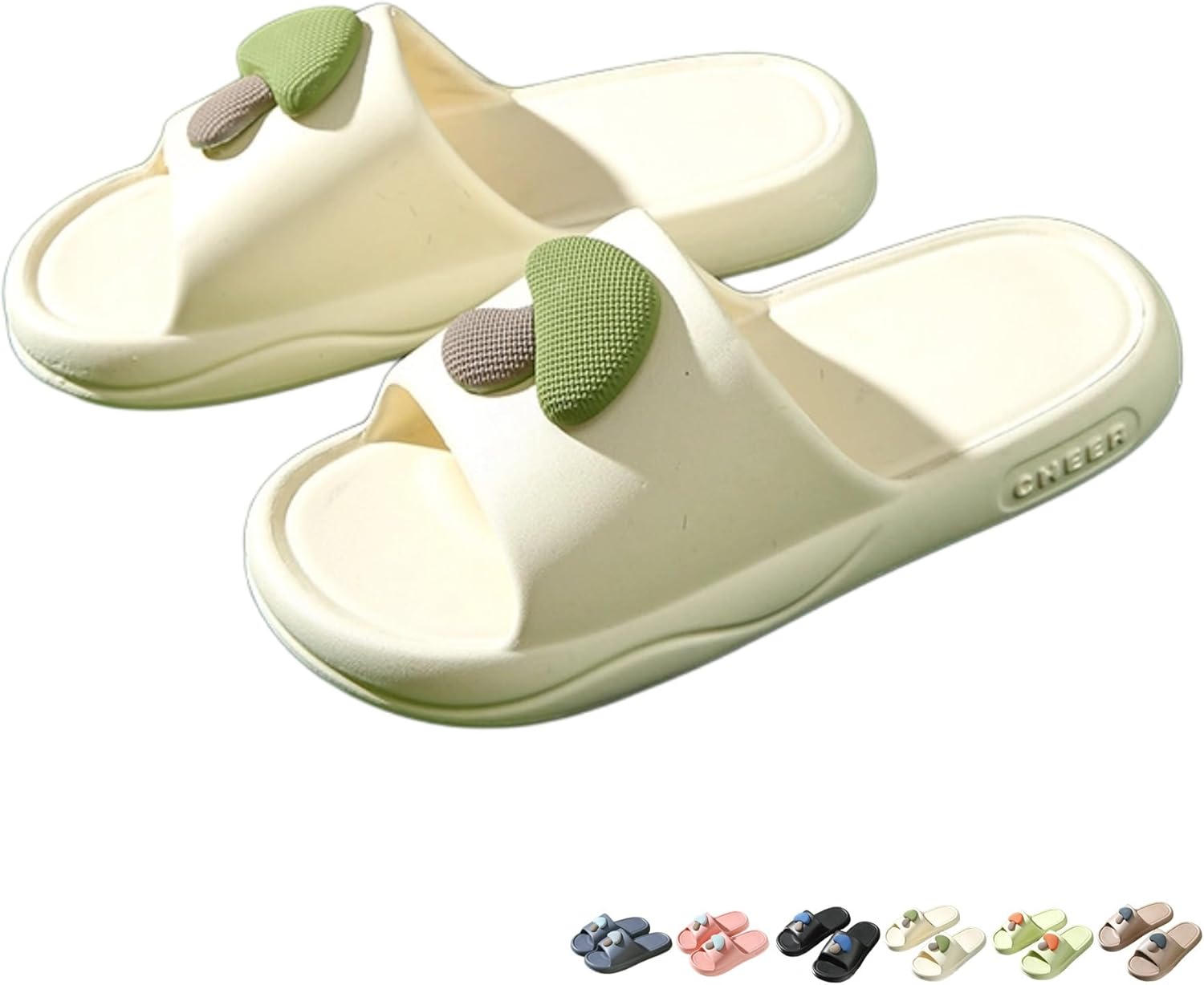 

Iwhgrmp Тапочки в форме гриба с мягкой толстой подошвой, домашние тапочки для женщин и мужчин, шлепанцы, летние нескользящие тихие домашние туфли, для ванной, душа, на улицу, для пар, пляжные тапочки, слоновая кость