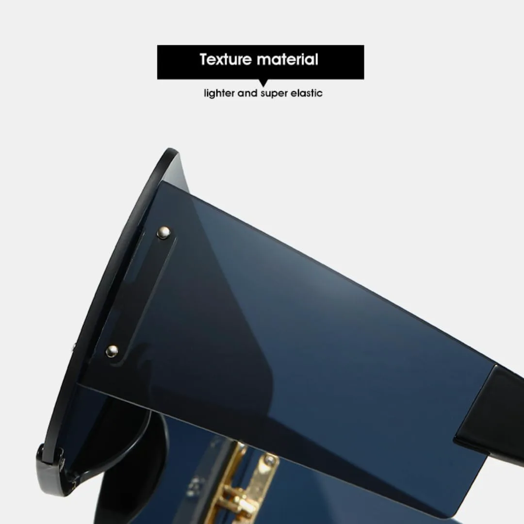 

Роскошные солнцезащитные очки в полуободковой оправе для женщин и мужчин в стиле панк, увеличенного размера, с плоской верхней частью HHZZYVY, Black Black