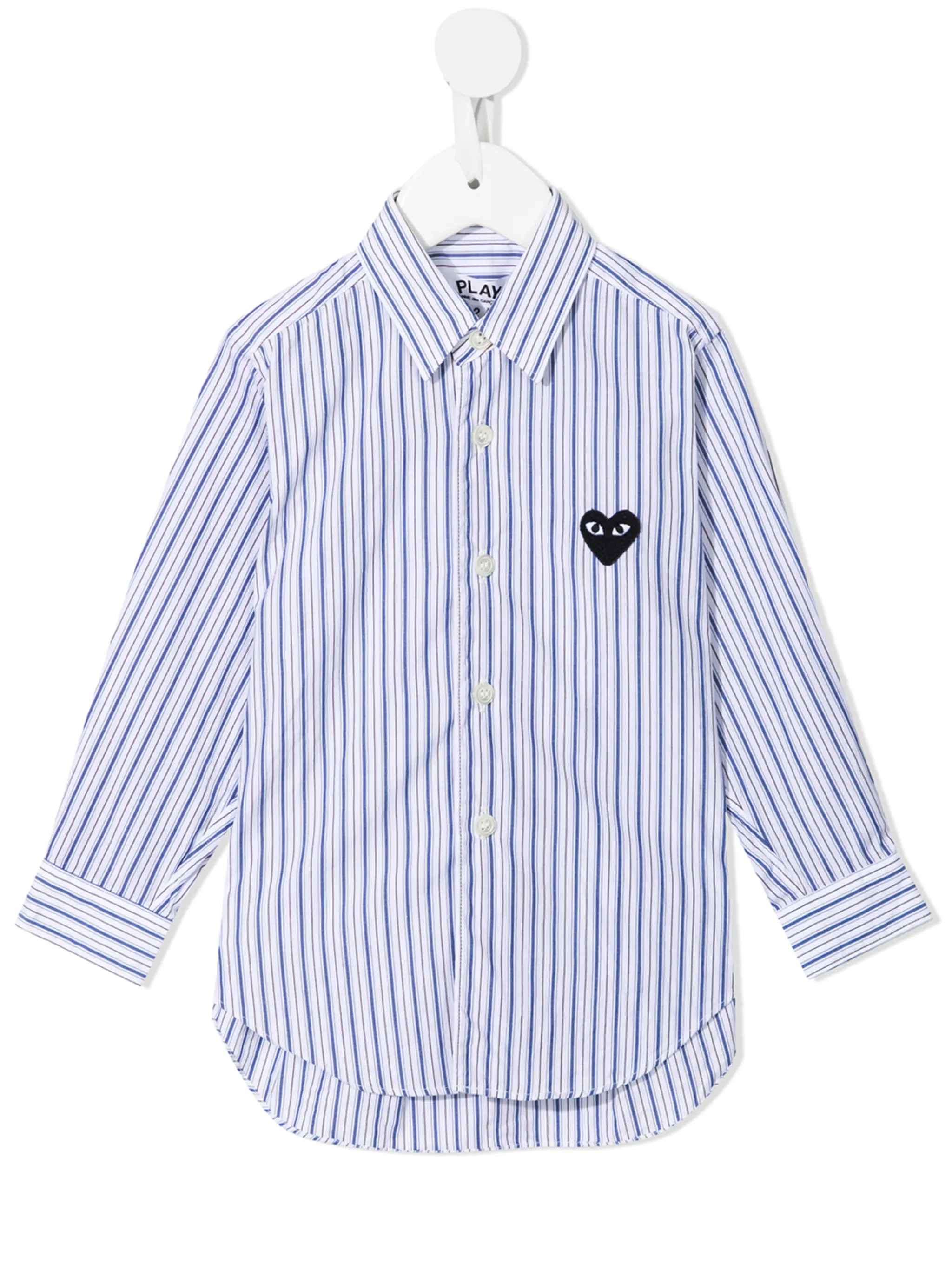 

Полосатая рубашка на пуговицах Comme Des Garçons Play Kids, синий