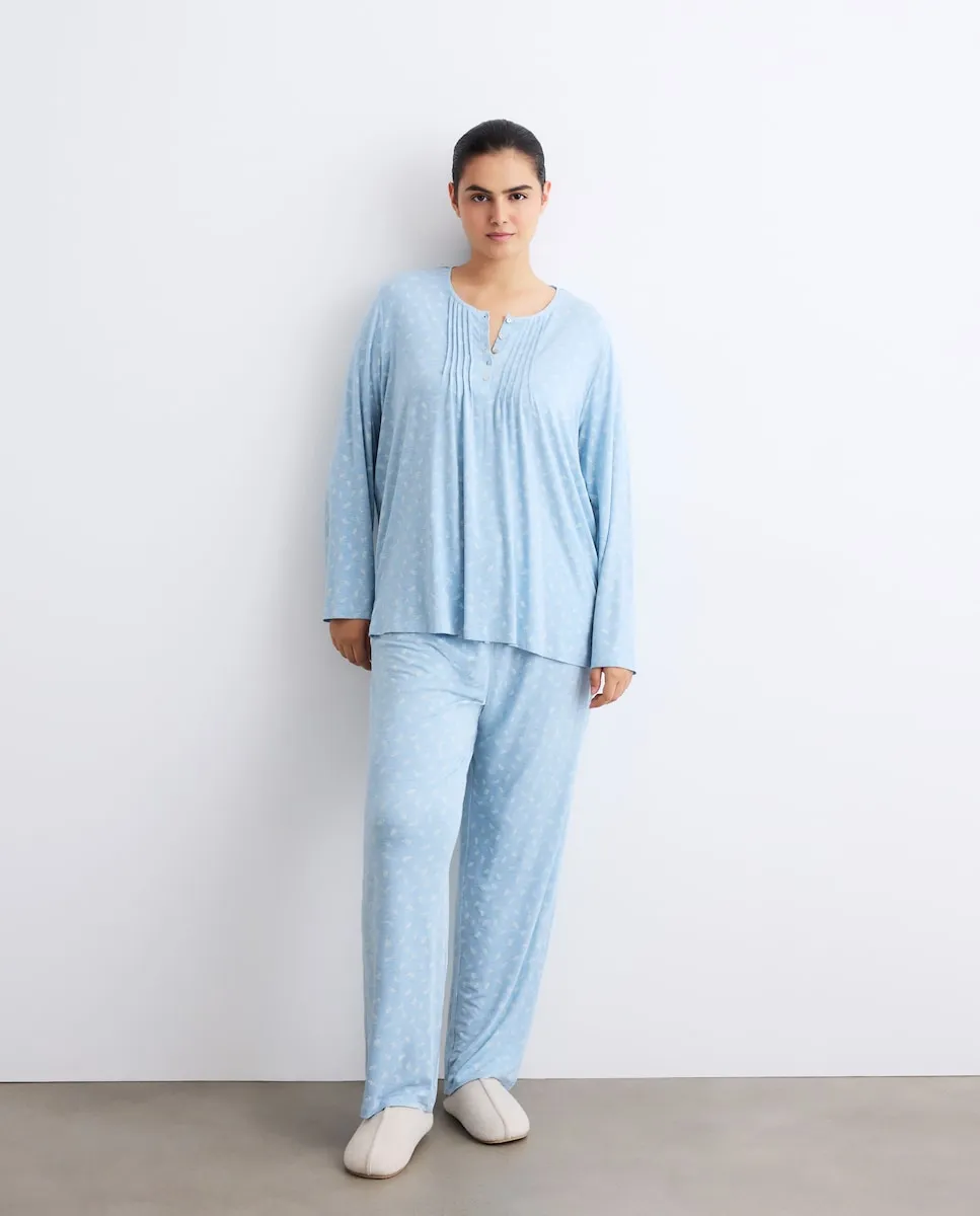 

Женская пижама с деталями пуговиц на вырезе Couchel, синий