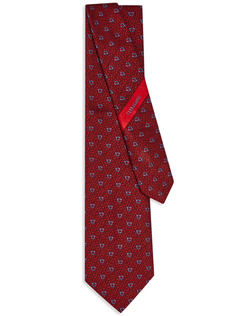 

Жаккардовый галстук с декором Gancini Ferragamo, красный