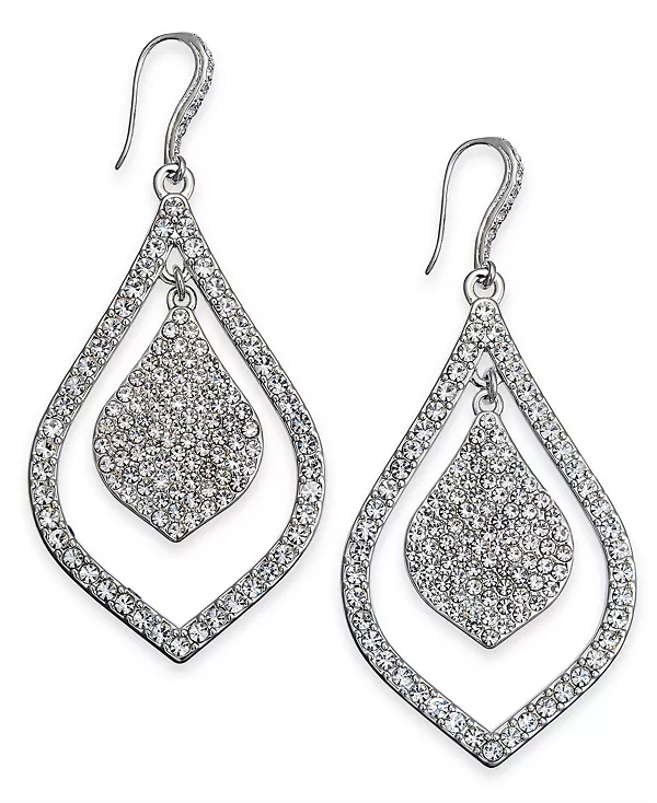 

Серьги-Капельки с серебристым кристальным паве, созданные для Macy's I.N.C. International Concepts, silver