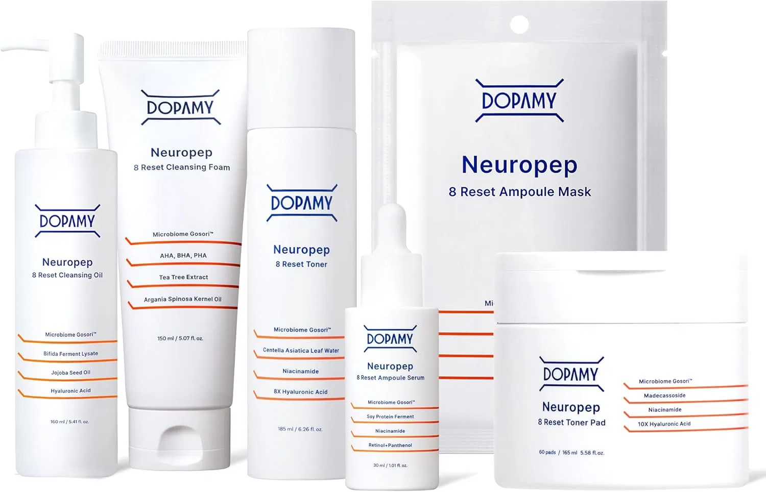 Набор для ухода за кожей Dopamy Glow-Aging, ультраувлажняющий, 6 предметов