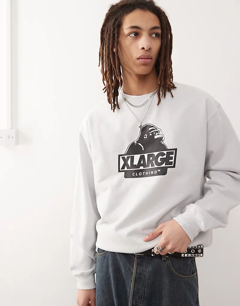 

Толстовка XLARGE с наклонным логотипом OG серого цвета