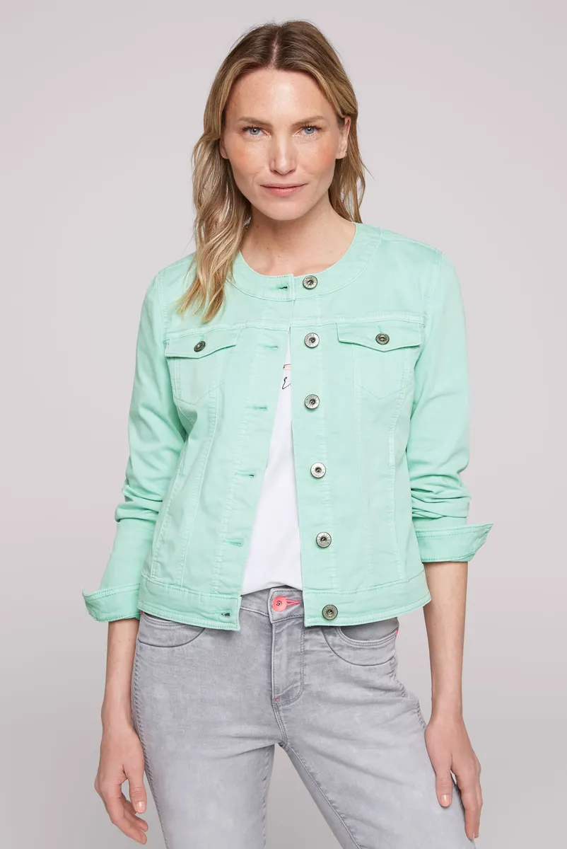 

Джинсовая куртка SOCCX, без капюшона, цвет Minty Leaf Washed