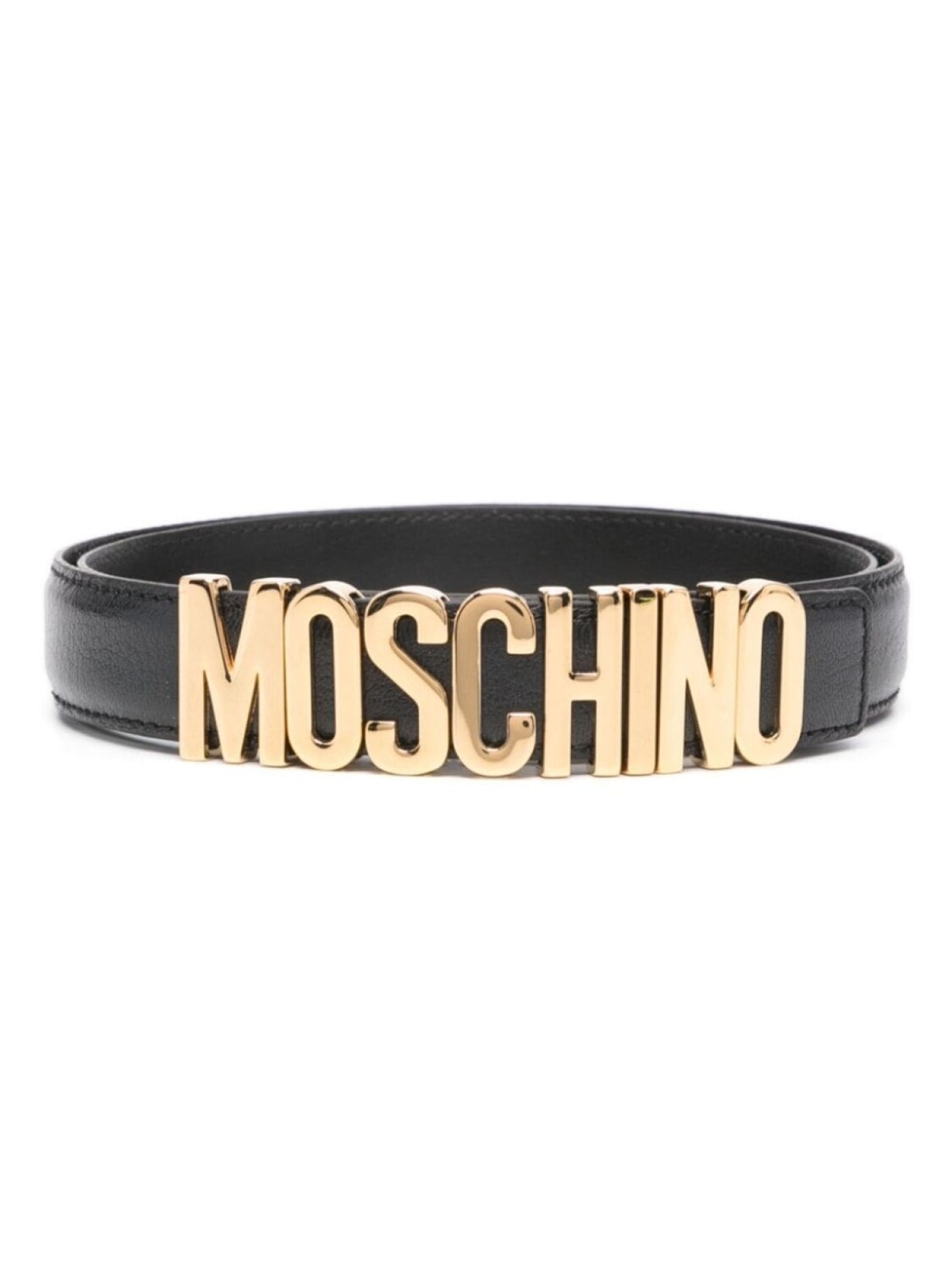 

Moschino кожаный ремень с логотипом, черный