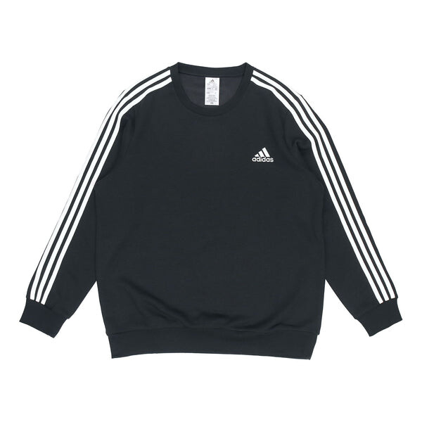 

Толстовка Men's adidas 3S Fl Swt Stripe Sports Round Neck Pullover Black, черный