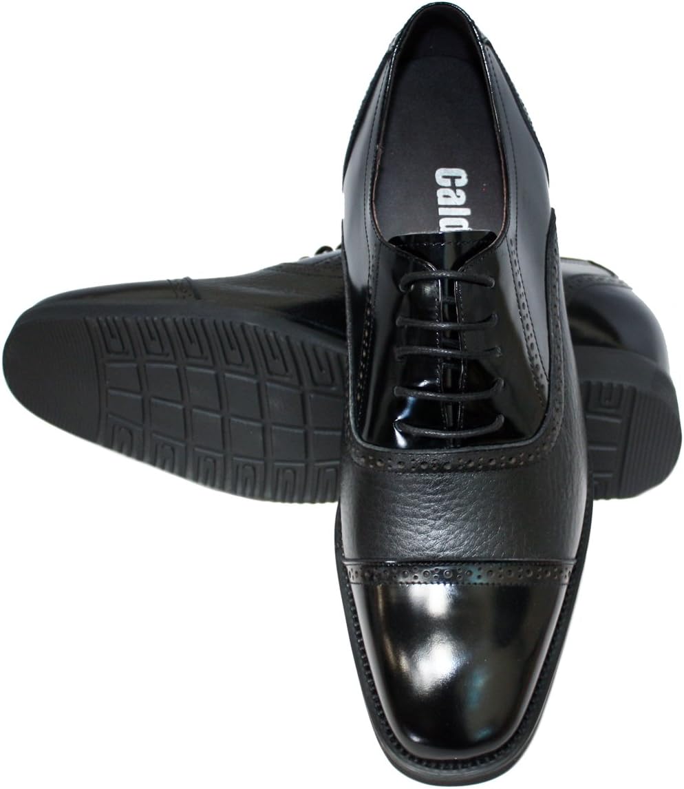 Мужские невидимые подъемные туфли Calden - черные кожаные оксфорды на шнуровке, легкие, формальные - увеличение роста на 7 см - K320021 - размер 9 D(M) US — фото 4