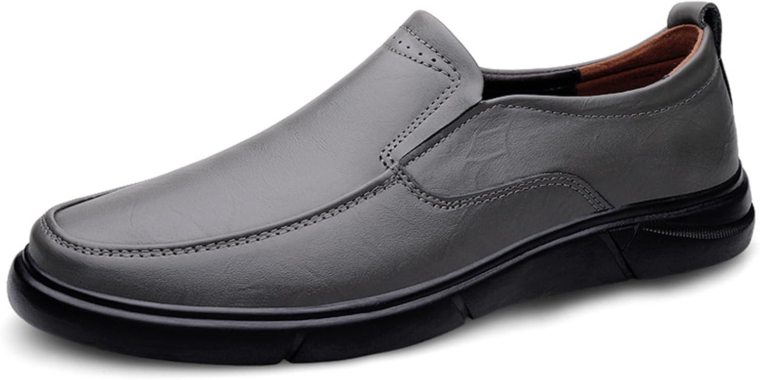 

Мужские лоферы ADMLZQQ с квадратным носком на кожаной подкладке, удобные для повседневной носки, выходных и официальной работы, серый