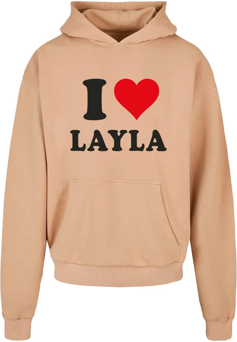 

Толстовка с капюшоном Merchcode " Merchcode Men's I Love Layla Ultra Heavy Hoody", бежевый