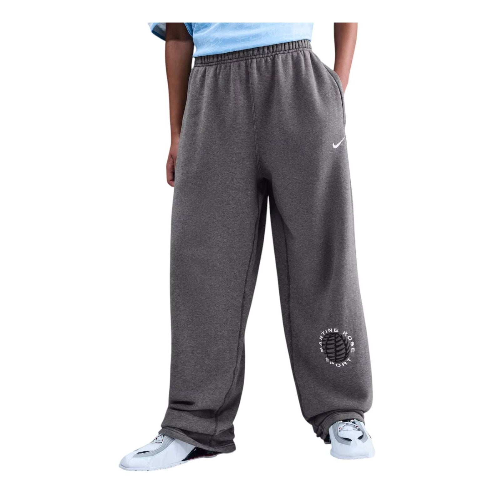 Брюки Nike x Martine Rose Fleece Trousers 'Grey' — фото 2