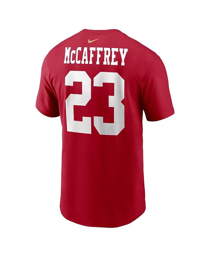 Мужская футболка Christian McCaffrey Scarlet San Francisco 49ers с именем и номером игрока Nike — фото 4