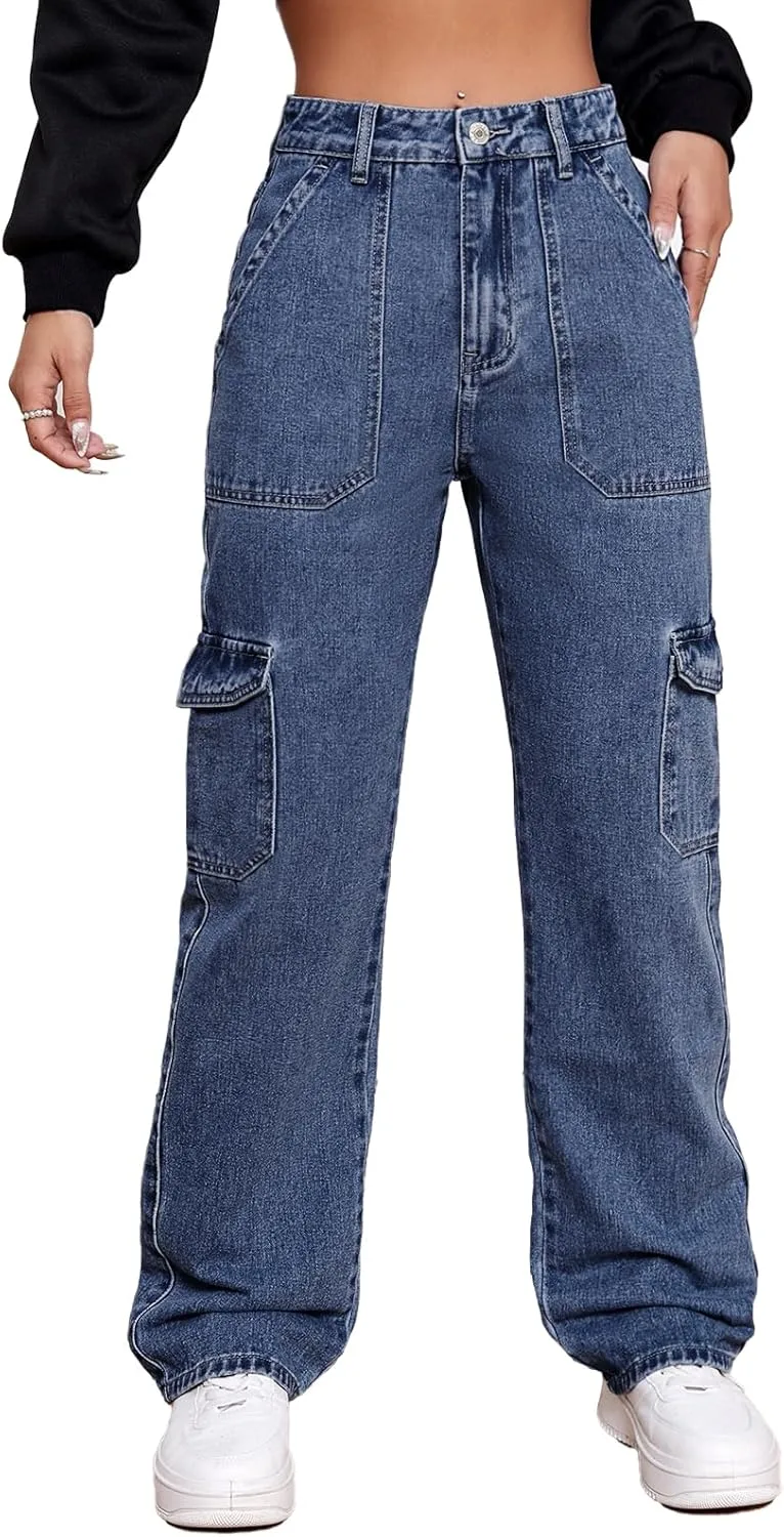 

Женские джинсы Metietila с высокой талией, карго, широкие