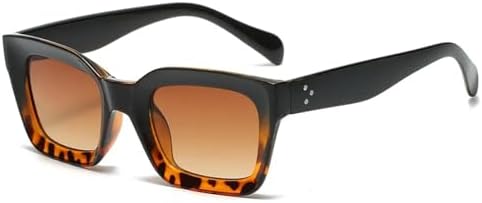 

Популярные модные солнцезащитные очки для женщин: ретро, ​​с прозрачным градиентом, для мужчин – квадратные солнцезащитные очки с защитой от УФ-излучения UV400 MTZJH, Black Leopard Tea