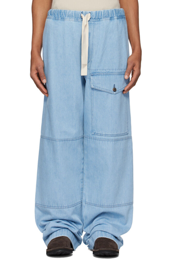 

Синие джинсы с завязками Dries Van Noten