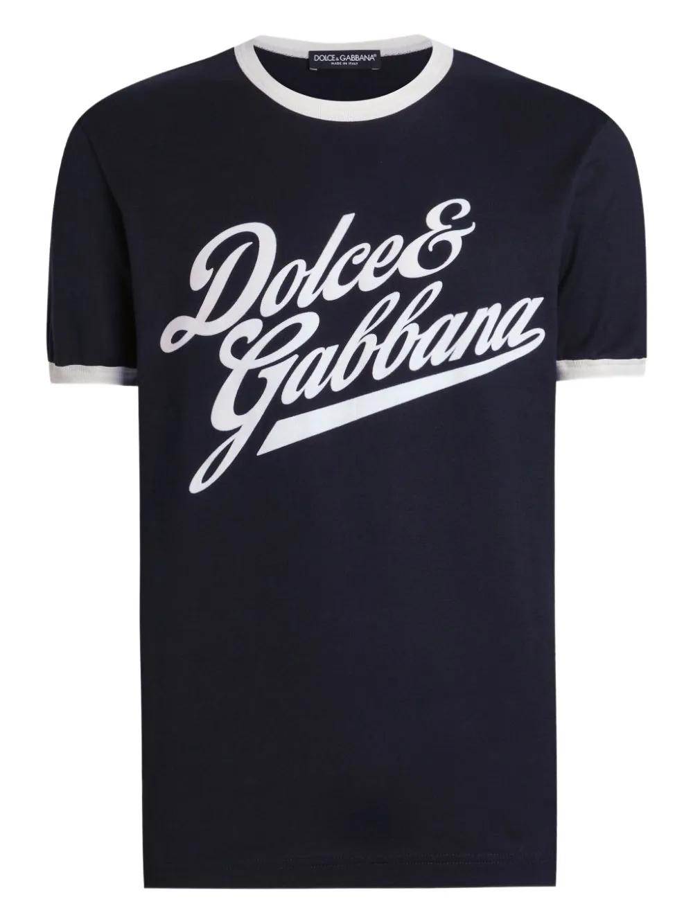 

Футболка с логотипом и принтом звонаря DOLCE & GABBANA, синий