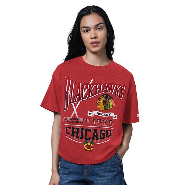 

Женская футболка Chicago Blackhawks Hall of Fame оверсайз в вересково-красном цвете Starter, Красный, Женская футболка Chicago Blackhawks Hall of Fame оверсайз в вересково-красном цвете Starter