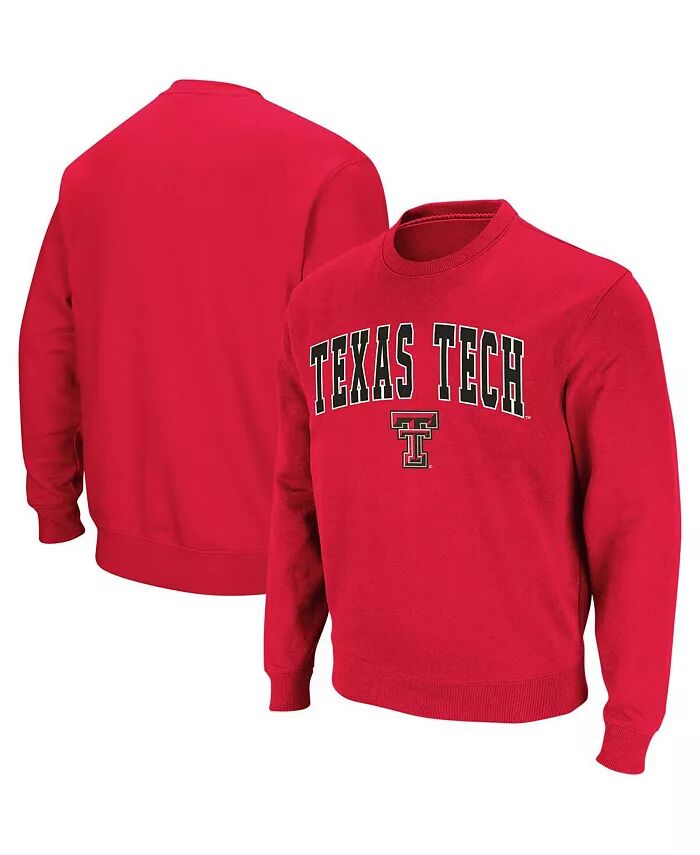 

Мужская толстовка Texas Tech Red Raiders Arch and Logo Crew Neck Colosseum, красный