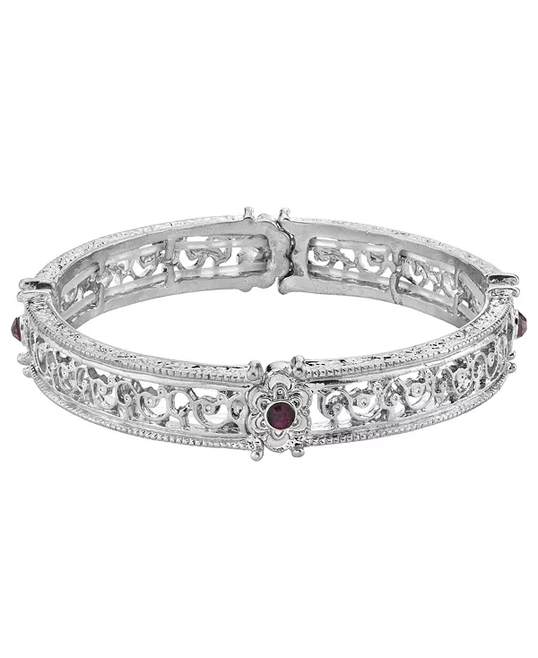 

Эластичный браслет серебристого тона 2028, purple