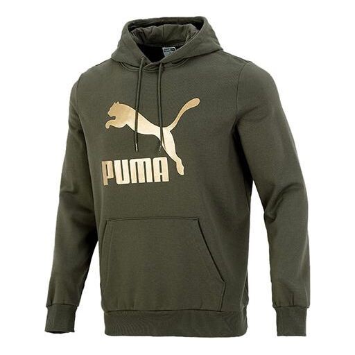 

Толстовка classics bronzing logo printing sports olive green Puma, зеленый