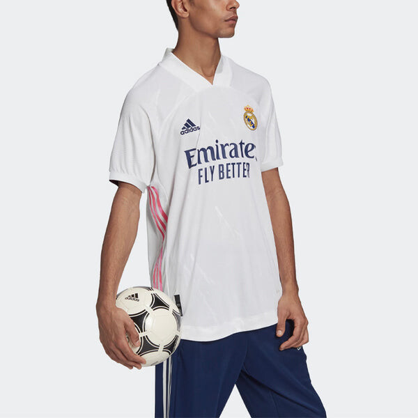 Футболка real madrid 20-21 season player edition home alphabet logo stripe sports soccer/football short sleeve jersey Adidas, белый — фото 3