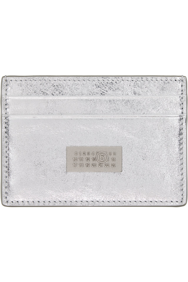 

Кожаный держатель для цифровых карт Mm6 Maison Margiela, серебро