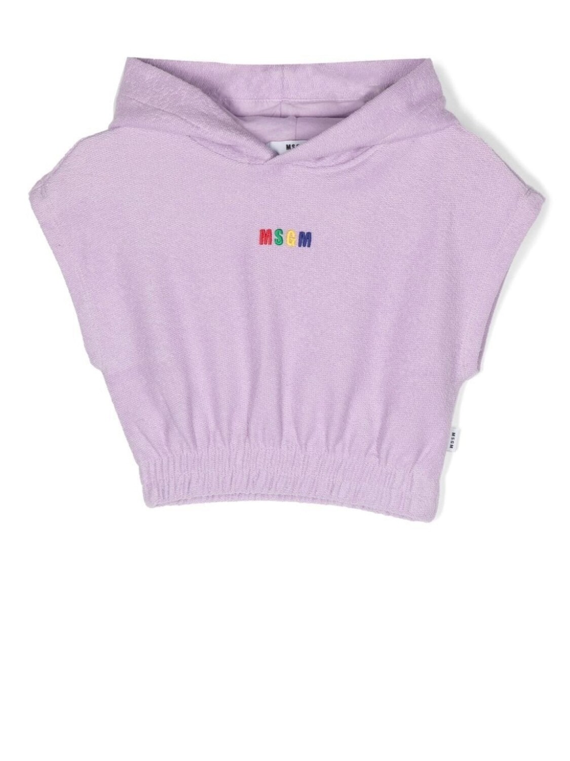 

MSGM Kids топ с капюшоном и вышитым логотипом, фиолетовый