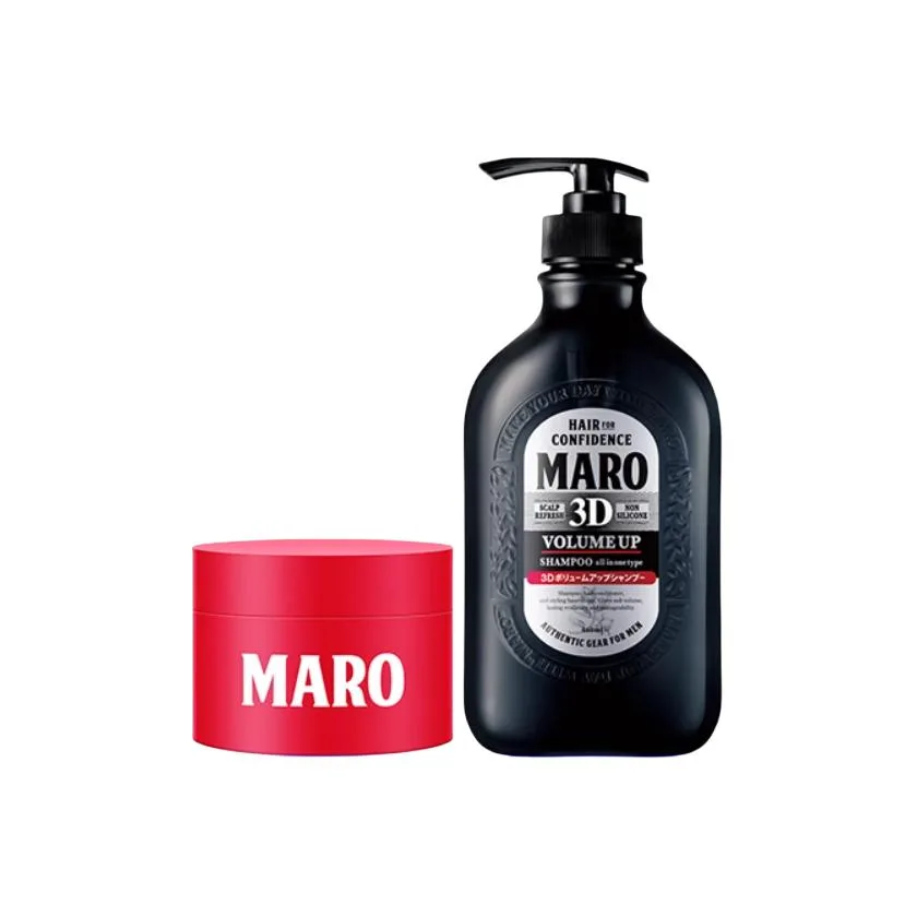 Maro Набор шампунь и кондиционер 3D Shampoos Matte Hair Clay для очищения и укладки 460 мл + 50 г, Two-Piece Set: Dandruff Treatment Shampoo 460ml+Matte Styling Hair Clay 50g