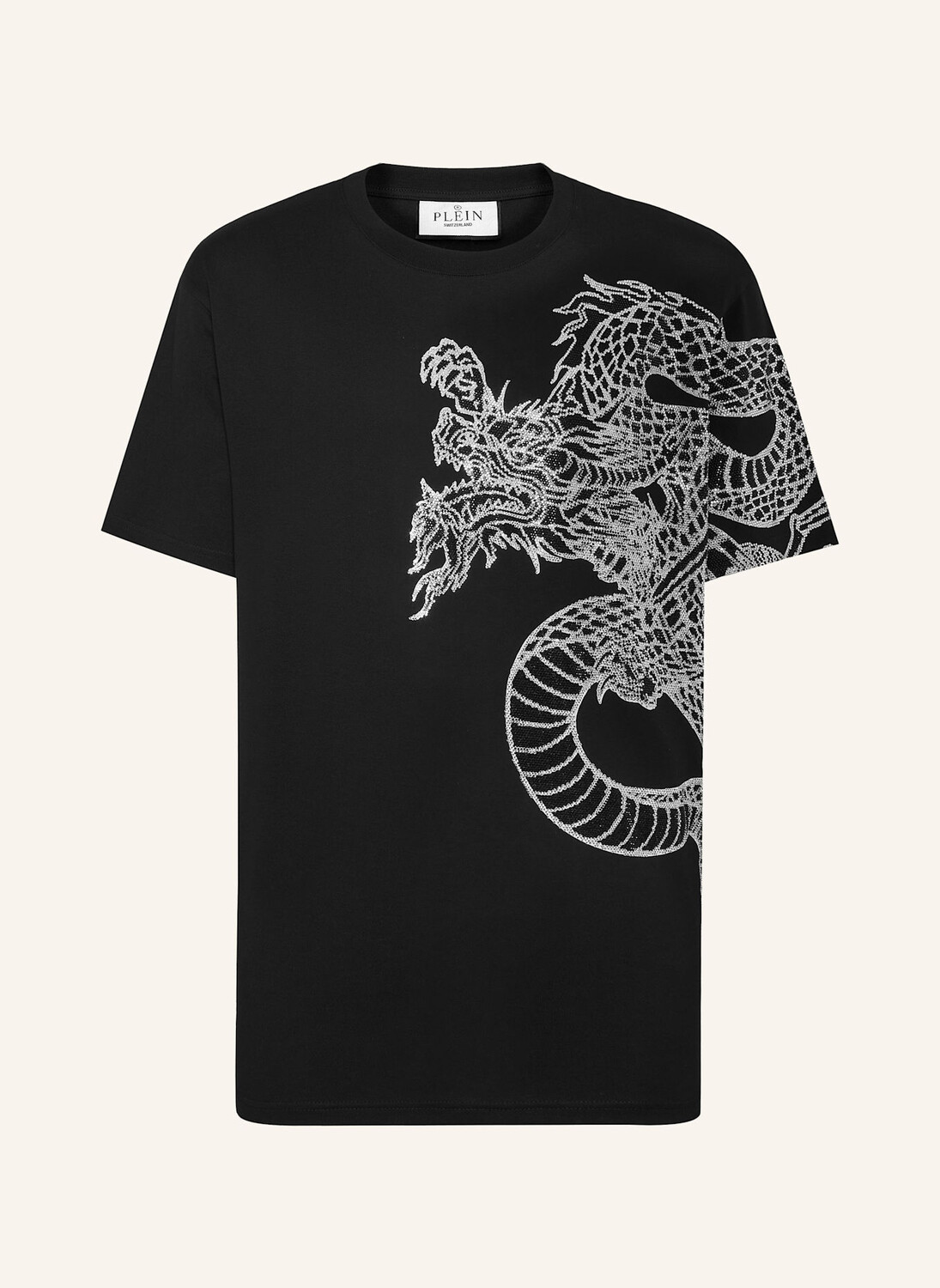 

Футболка с камнями дракон PHILIPP PLEIN, черный