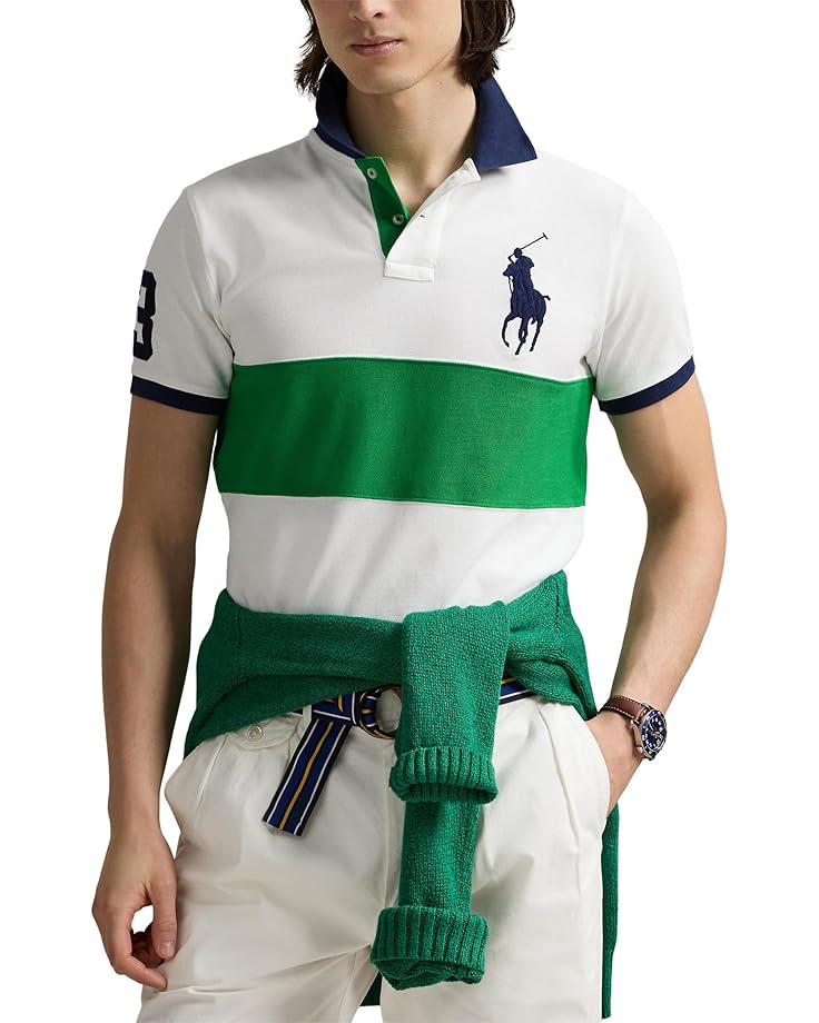 

Поло Polo Ralph Lauren Custom Slim Fit Stretch Oxford Mesh Polo, цвет Cruise Green Multi