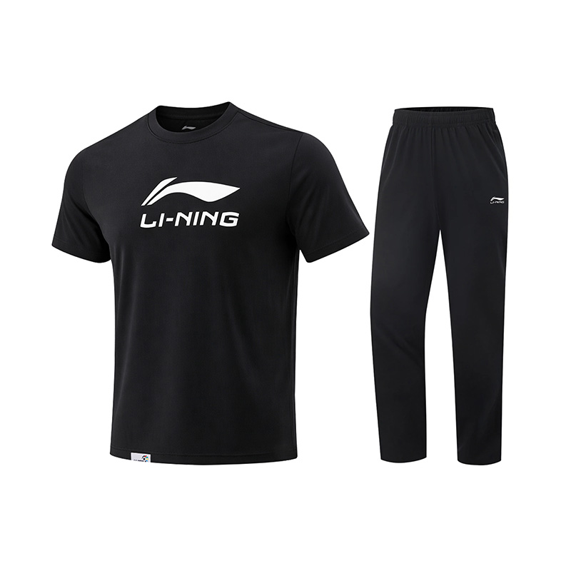 

Li-Ning Casual Sportswear Men's, черный short-sleeved shirt+черный pants