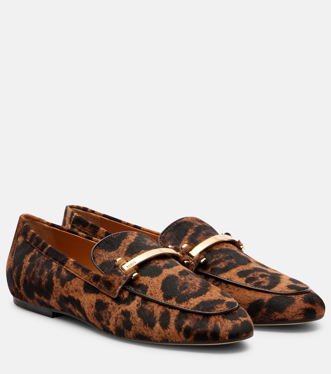 Лоферы из телячьей кожи с леопардовым принтом Tod's, Cammello Chiaro+ Nero